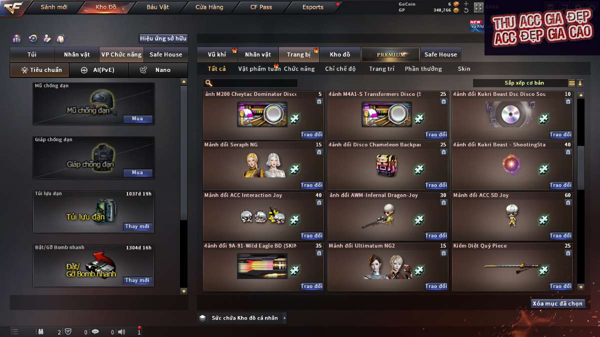 shop acc cf uy tin gia re